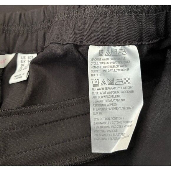 Isaac Mizrahi Size 10 Tall Black Cropped Slacks Pants Elastic Waist Stretch NWT - Picture 4 of 5
